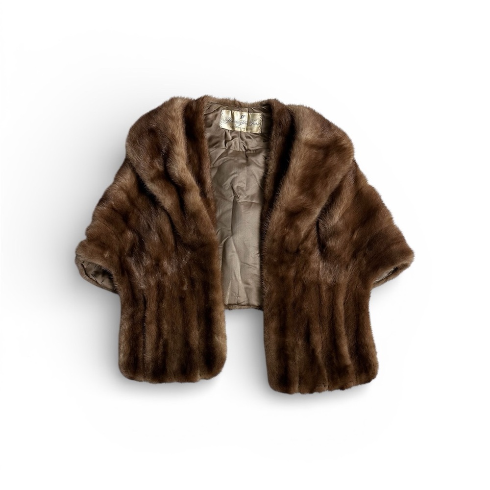 Elegant Vintage Brown Mink Fur Women's - Picture 5 of 7